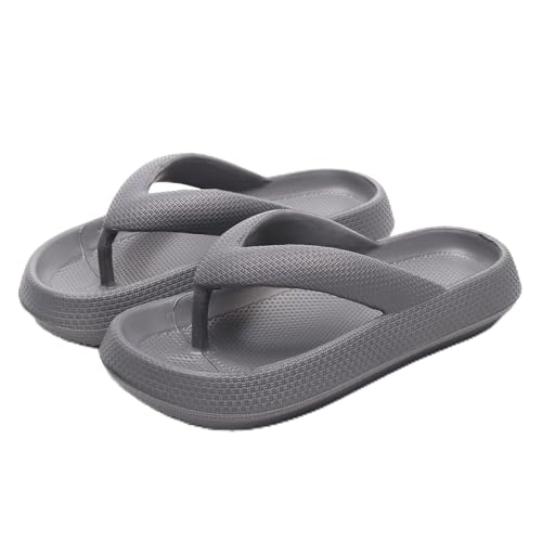 Heflashor Badeschuhe Herren Damen Cloudyzz Schlappen Wolke Hausschuhe Sommer Flip Flops rutschfeste Pantoletten Badelatschen,Grau,39/40 EU von Heflashor
