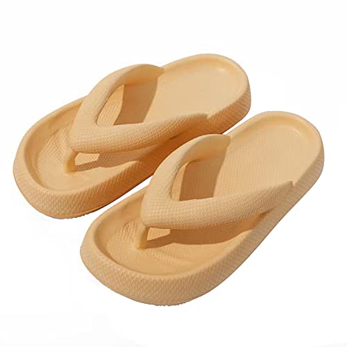 Heflashor Badeschuhe Herren Damen Cloudyzz Schlappen Wolke Hausschuhe Sommer Flip Flops rutschfeste Pantoletten Badelatschen,Khaki,41/42 EU von Heflashor