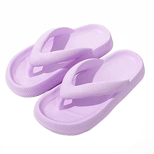 Heflashor Badeschuhe Herren Damen Cloudyzz Schlappen Wolke Hausschuhe Sommer Flip Flops rutschfeste Pantoletten Badelatschen,Lila,41/42 EU von Heflashor