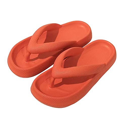 Heflashor Badeschuhe Herren Damen Cloudyzz Schlappen Wolke Hausschuhe Sommer Flip Flops rutschfeste Pantoletten Badelatschen,Orange,39/40 EU von Heflashor