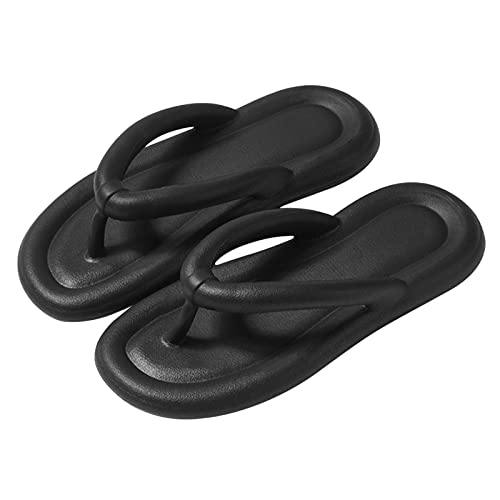 Heflashor Badeschuhe Herren Damen Sommer Flip Flops Cloud Slides Slippers Cloudyzz Schlappen Wolke Hausschuhe rutschfeste Pantoletten Badelatschen,Schwarz,39/40 EU von Heflashor