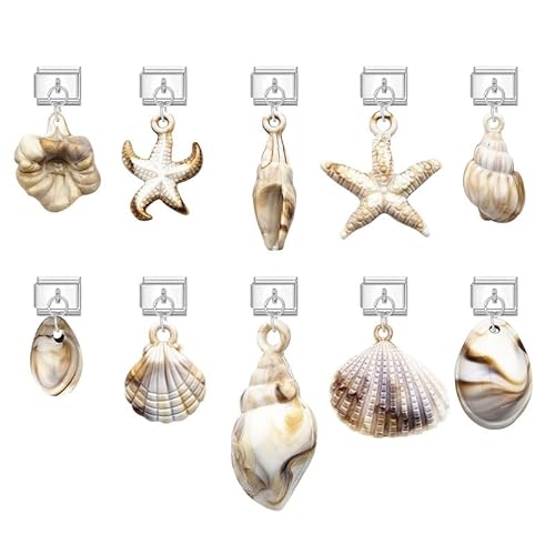 Heflashor Italian Charm Bracelet Sliber Italian Charms mit Anhänger DIY Abnehmbar 9mm Edelstahl Module für Italienische Armbänder Geschenk für Frauen Mädchen von Heflashor