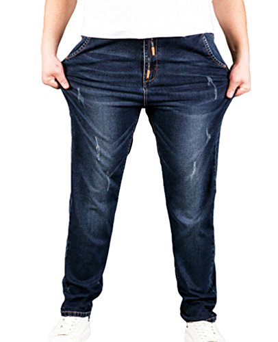 Heheja Herren Denim Hose Super Elastizität Jeans Übergröße Jeanshosen 3XL von Heheja