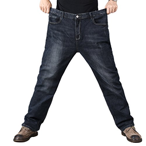 Heheja Herren Jeans Hosen Übergröße Elastizität Jeanshosen Freizeit Denim Hose Blau Schwarz 40 von Heheja