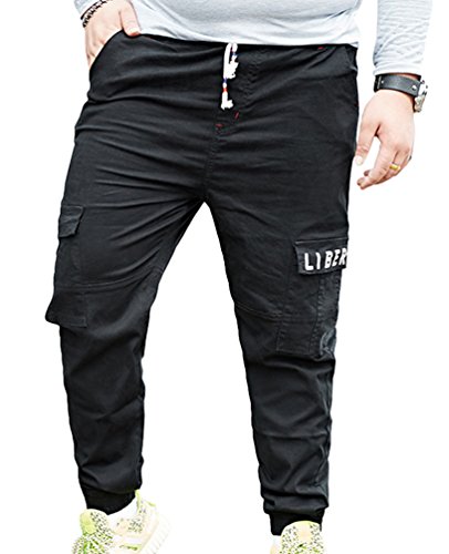 Heheja Herren Jeans Übergröße Freizeit Jeanshosen Stretch Denim Hose Schwarz 5XL von Heheja