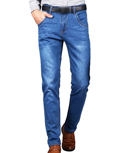 Heheja Herren Jeanshosen Freizeit Denim Hose Übergröße Elastizität Jeans Hell Blau 34 von Heheja