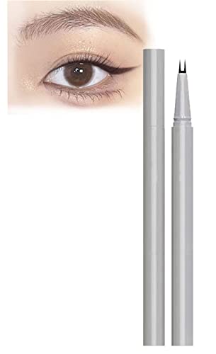 Double Tip Lower Eyelash Pencil, Waterproof Liquid Eyeliner, Waterproof Liquid Eyeliner Pen Super Slim Eye Liner, Felt Tip 0.01mm,Smudge Resistant (Brown) von Hehimin