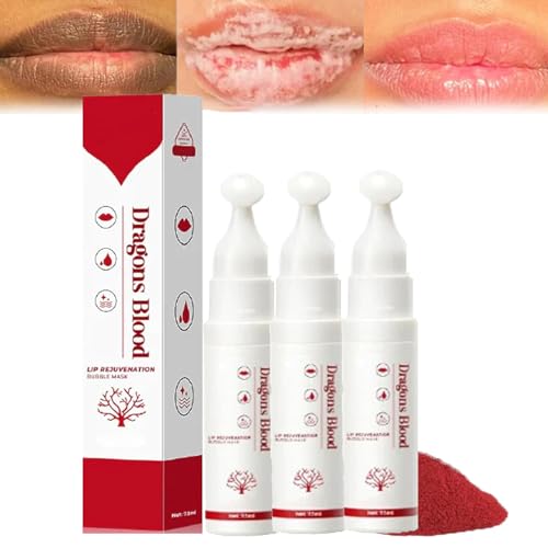 Dragons Blood Lip Rejuvenation Bubble Mask - 2024 New Lip Balm | Dragons Blood Lip Exfoliator Scrub and Moisturizer,Dragons Blood Lip Mask,Dragons Blood Lip Balm (3pcs) von Hehimin