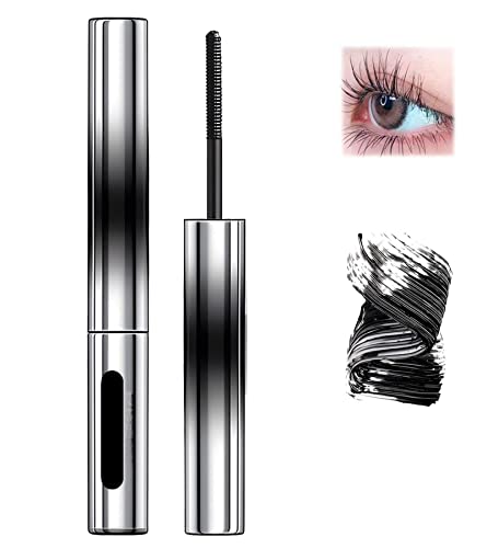 Flatter-Peach Metal Mascara,4g Bristleless Metal Mascara,Fiber Mascara Long Lasting Extensions Waterproof Extra Slim Metal Mascara Without Smudging (Black) von Hehimin