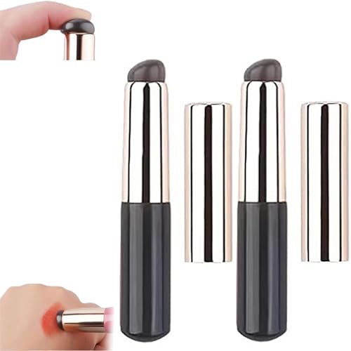 Siliconemakeup Brush | Silicone Lip And Concealer Makeup Brushes,Silicone Makeup Brush, Premium High Elastic Silicone Brush Set For Lip Balm, Lip Gloss, Lip Stick and Concealer (2Pcs Black) von Hehimin