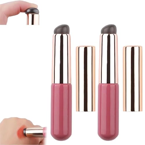 Siliconemakeup Brush | Silicone Lip And Concealer Makeup Brushes,Silicone Makeup Brush, Premium High Elastic Silicone Brush Set For Lip Balm, Lip Gloss, Lip Stick and Concealer (2Pcs Pink) von Hehimin