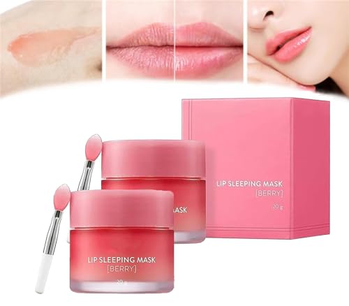 Sleeping Lip Mask | Lip Sleeping Mask Lip Mask,Moisturizing Overnight Lip Mask for Chapped Cracked Dry Lips,Long Lasting Nourishing Lip Balm for Repair Lips (2pcs) von Hehimin