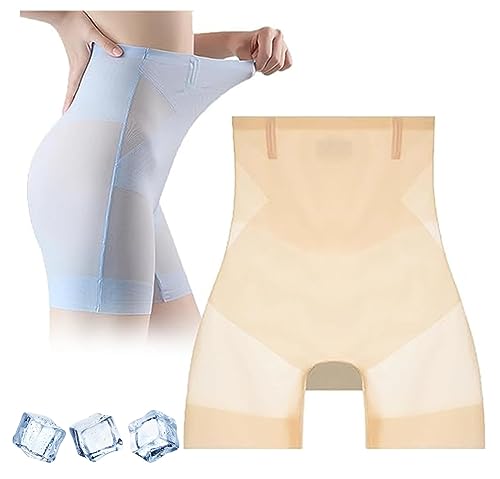 Ultra Slim Tummy Control Hip Lift Panties, Ultraschlankes Hip-Lift-Höschen Zur Bauchkontrolle, High-Waist Underwear Ice Silk Cooling Shapewear (M, Skin) von Hehimin