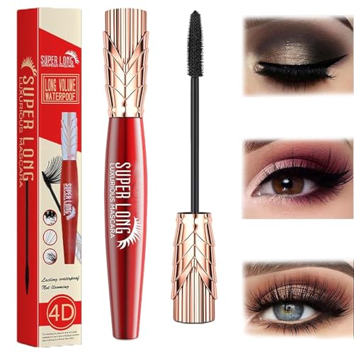 Yanquina Mascara - 4D Long Curling Hold Makeup Mascara | Yanquina 4D Silk Fiber Lash Mascara, Super Long Luxurious Mascara, Instant Volumizing Mascara,Long-Lasting Waterproof (1Pcs) von Hehimin