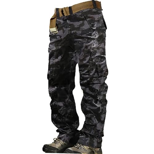 Hehiy Cargohose Herren Cargo Hose Arbeitshosen MäNner Slim Fit Baggy Jeans Mit Muster Herren Cargo Herren Cargohose Stretch Schwarze Hose Herren Jogginghose von Hehiy