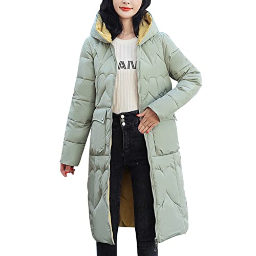 Hehiy Damen Wintermantel warmer Steppmantel lang mit Kapuze Winterjacke Damen Wasserdicht Damen Jacke Winter Sale GüNstig Adidas Mantel Damen Schwarz Lang Damen Windbreaker Winterjacke von Hehiy