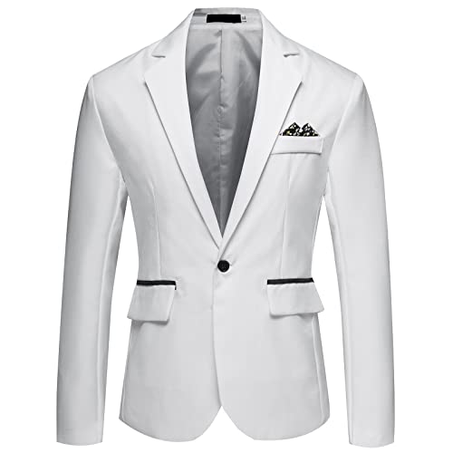 Hehiy Herren Blazer Slim Fit Jacket Herren Sakko Sportlich Modern Jackett Herren Weiß Schwarzer Anzug Herren Sakko Herren Blau Kariert S-5XL von Hehiy