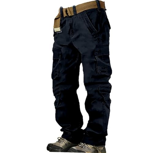 Hehiy Herren Cargo Hose Baumwolle Outdoor Hose Jogger Pants Herren Baggy Hose Herren Schwarz Jeans Herren Hosen Mit Gummizug Baumwolle Elastische Hosen Herren XXXL von Hehiy