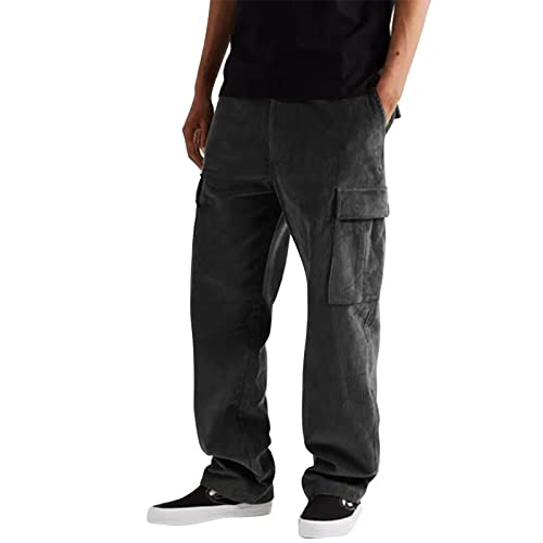 Hehiy Herren Cargo Hose Viele Taschen Baumwolle Freizeithose Cargo Hosen MäNner Cargo Jogger Herren Grau Hose Herren Elegant Stretch Hose Herren Schwarz Stretch von Hehiy