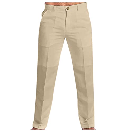 Hehiy Herren Freizeithose Lang Leinenhose Leicht Sommerhose Männer Yoga Baumwolle Strandhose Sommerhosen Herren Lang Leinenhose Herren Lang Cargo Jogginghose Herren Baggy Bunt von Hehiy