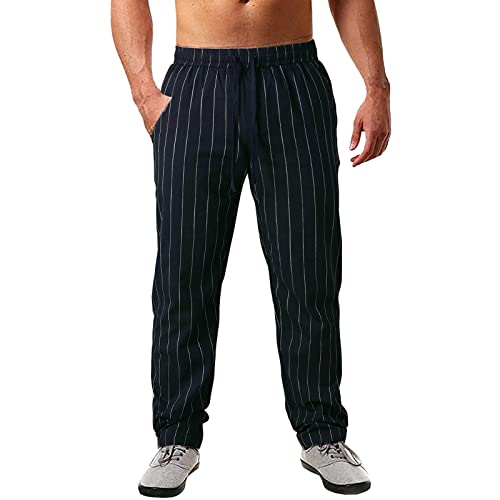 Hehiy Herren Freizeithose Lang Leinenhose Leicht Sommerhose Männer Yoga Baumwolle Strandhose Trackpants Hosen Herren Slim Fit Modern Laufhose Herren Lang Gore von Hehiy