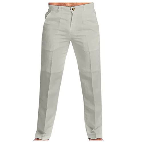 Hehiy Herren Leinenhose Lange Weite Sommerhose Kordelzug Yogahose mit Taschen Luftig Sonnenschutz Strandhose Hose MäNner Leinen Strandhose Herren Stoffhose Herren Schwarz Stretch von Hehiy