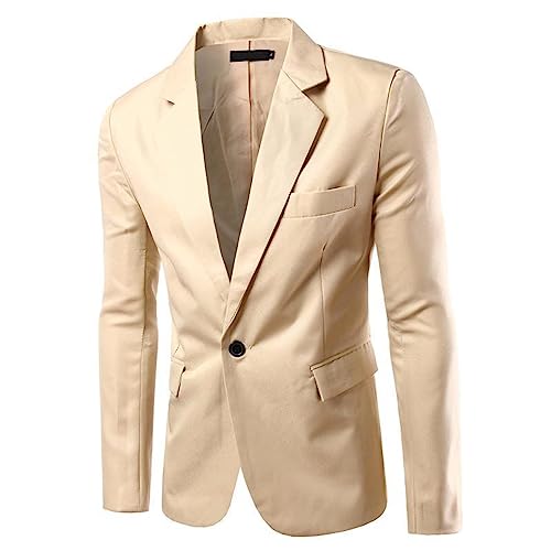 Hehiy Herren Sakko Blazer Men's Jackets Jackett Herren Slim Fit Beige Anzug Hosen FüR MäNner Sakko Herren Regular Fit Gr 56 Schwarz Weihnachts von Hehiy