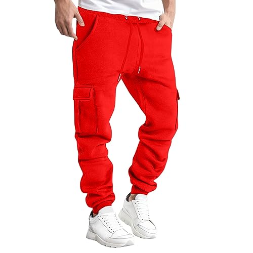 Hehiy Jogginghose Herren Baumwolle Trainingshose Slim Fit mit Reißverschlusstaschen Zipp Off Hose Herren Graue Jogginghose MäNner S M L XL 2XL 3XL 4XL 5XL von Hehiy