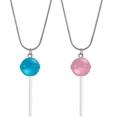 Heiat Halskette mit Anhänger für Damen und Mädchen, Lutscher-Form, modischer Party-Schmuck, Kunstharz, Geschenk, für Damen, Mädchen, Lutscher-Halskette von Heiat