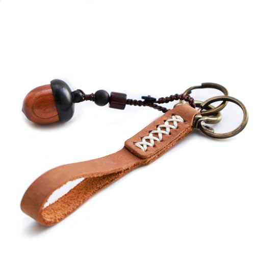 Heiboa Ölgewachstes Leder Schlüsselanhänger mit Geschenkbox Schlüsselbundanhänger Geschenke für beste Freundin Ein ideales oder Geschenk zum Jahrestag–Handmade von Heiboa