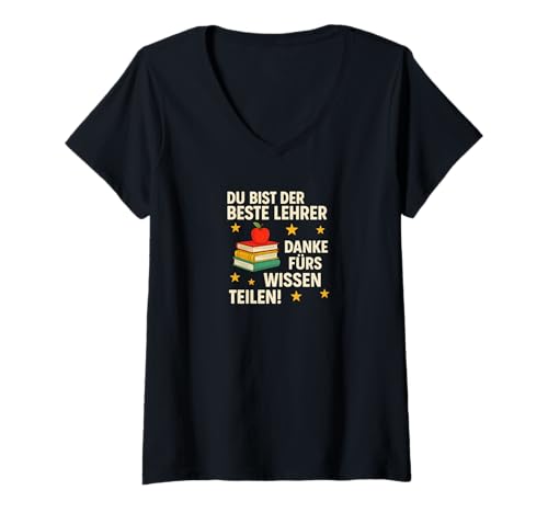 Damen Lehrer Dankeschön Outfit – Du bist der Beste! T-Shirt mit V-Ausschnitt Damen Lehrer Dankeschön Outfit – Du bist der Beste! T-Shirt mit V-Ausschnitt von Heidarleiki Lernhelden Geschenkideen