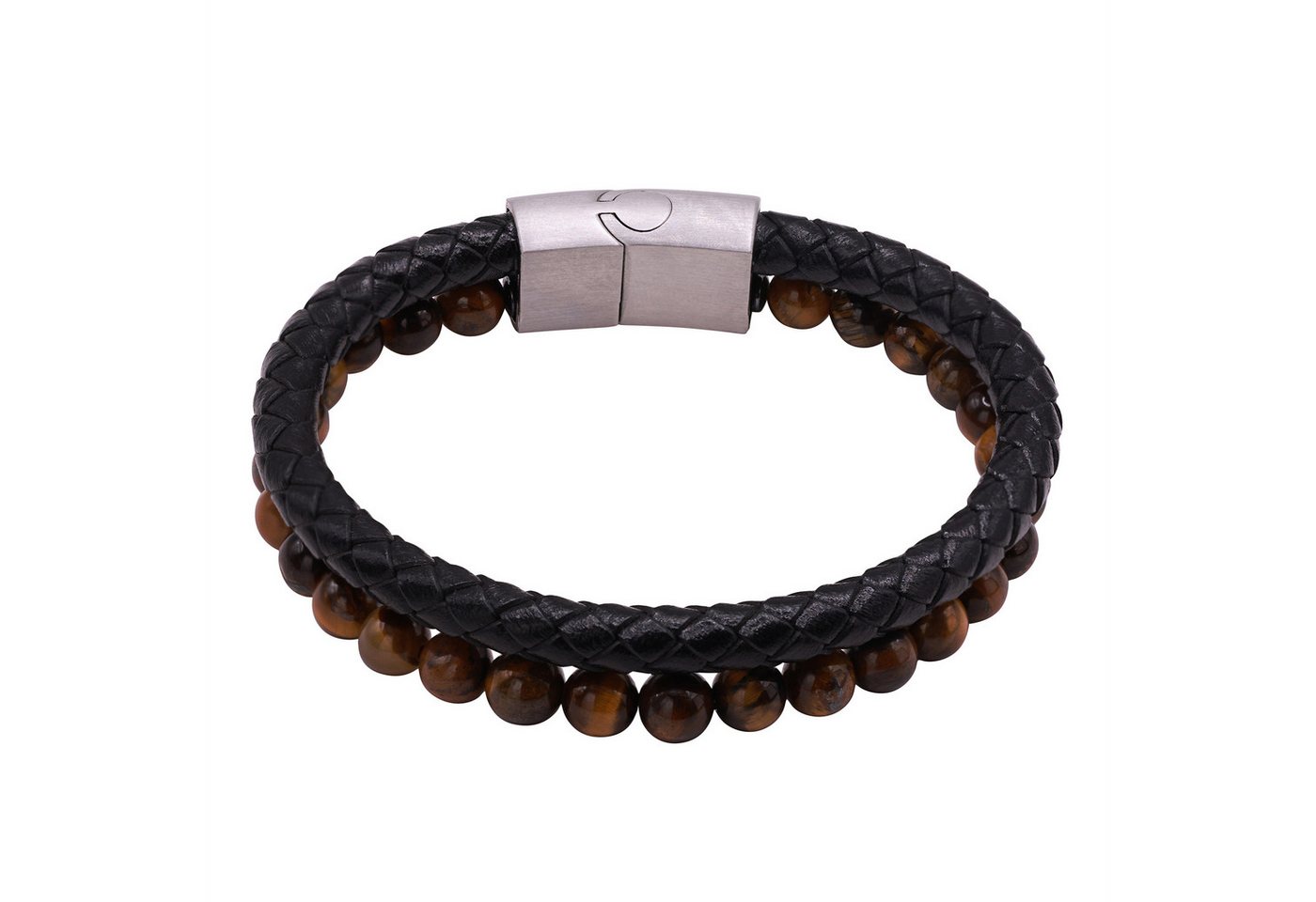 Heideman Armband Jasper schwarz farben (Armband, inkl. Geschenkverpackung), Echtlederarmband, Männerarmband, Männerlederarmband von Heideman