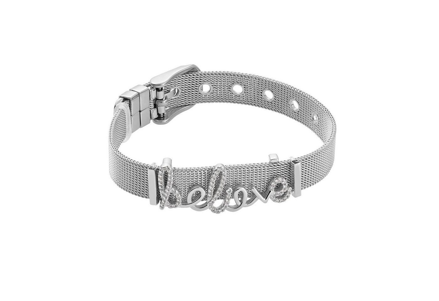 Heideman Armband Mesh Armband Believe poliert (Armband, inkl. Geschenkverpackung), Charms sind austauschbar von Heideman