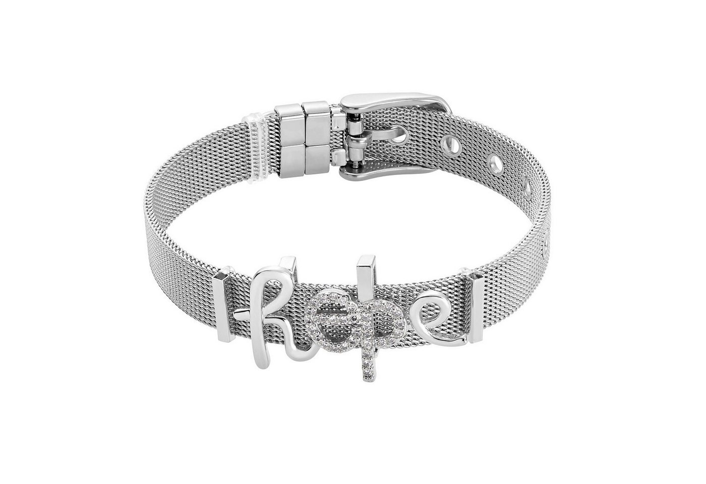 Heideman Armband Mesh Armband Hope poliert (Armband, inkl. Geschenkverpackung), Charms sind austauschbar von Heideman