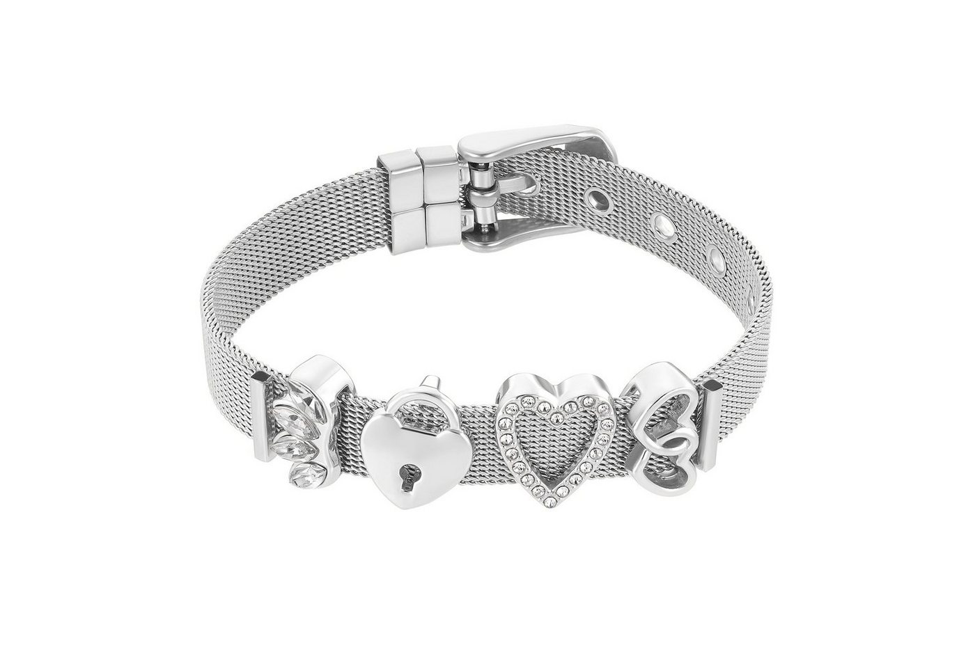 Heideman Armband Mesh Armband poliert (Armband, inkl. Geschenkverpackung), Charms sind austauschbar von Heideman