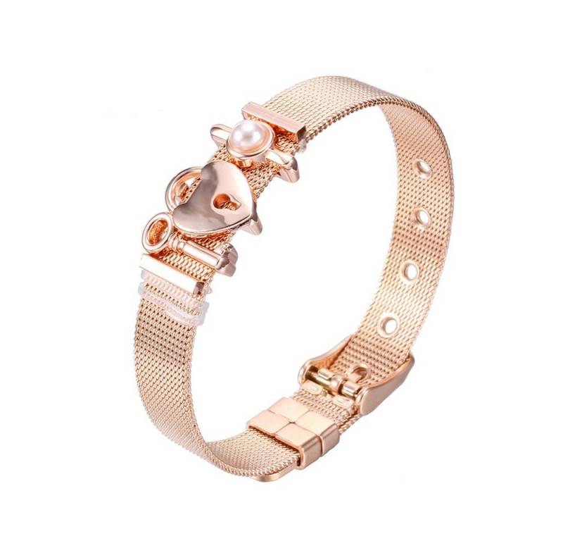 Heideman Armband Mesh Armband rose goldfarben (Armband, inkl. Geschenkverpackung), Charms sind austauschbar von Heideman