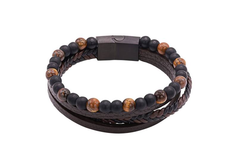 Heideman Armband Paul schwarz farben (Armband, inkl. Geschenkverpackung), Echtlederarmband, Männerarmband, Männerlederarmband von Heideman