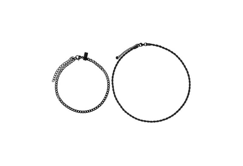 Heideman Collier Theo schwarz farben (keine Angabe, inkl. Geschenkverpackung), Geschenkset Männer mit Armband und Halskette von Heideman