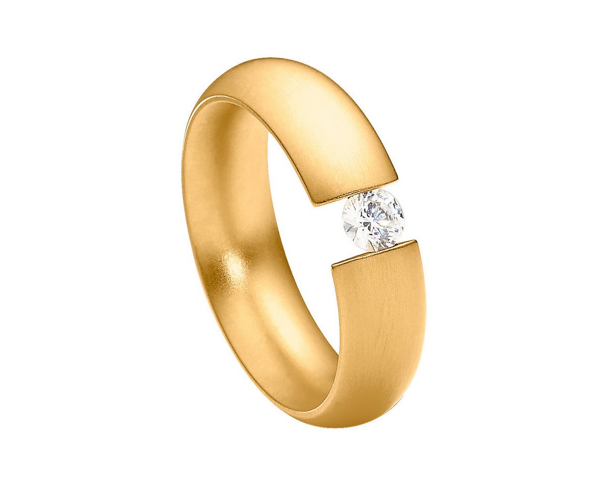 Heideman Fingerring Intensio Gewölbt goldfarben (Ring, 1-tlg., inkl. Geschenkverpackung), Ring mit Stein als Spannring gearbeitet von Heideman