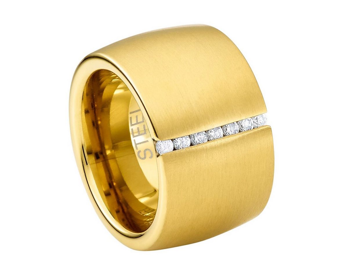 Heideman Fingerring Lines goldfarben (Ring, 1-tlg., inkl. Geschenkverpackung), mit Steinen von Heideman