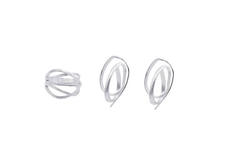 Heideman Fingerring Set Arcus Royale silberfarben (Ring, 1-tlg., inkl. Geschenkverpackung), Geschenkset Damen mit Ohrring und Ring von Heideman