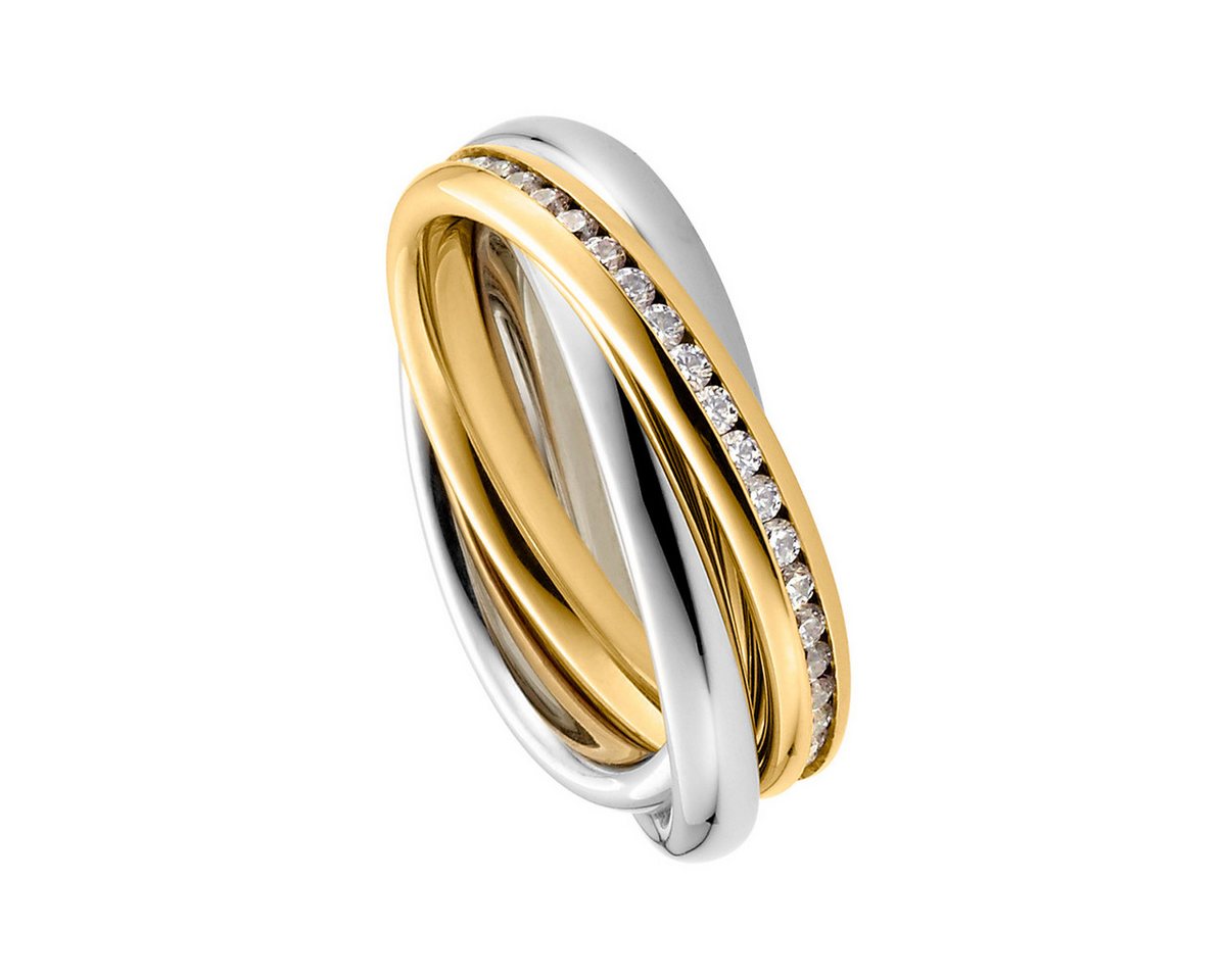 Heideman Fingerring Trini goldfarben (Ring, 1-tlg., inkl. Geschenkverpackung), Rollring 3er ring gold Wickelring damen von Heideman