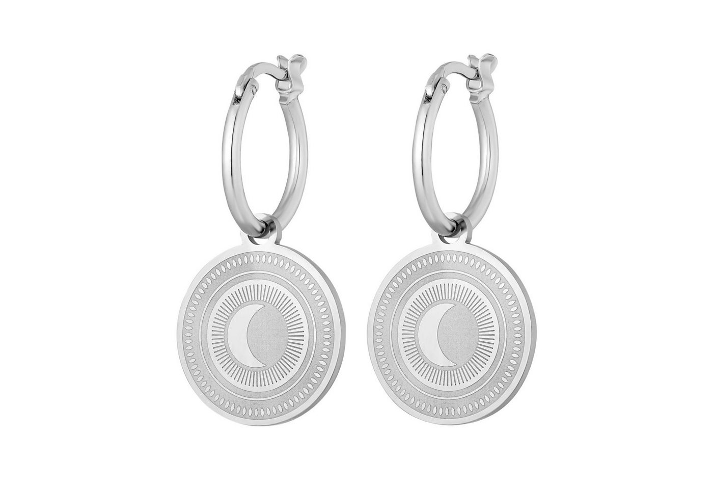 Heideman Paar Ohrstecker Moon Ohrcreole (Ohrringe, inkl. Geschenkverpackung), wechselbarer Mond Anhänger von Heideman