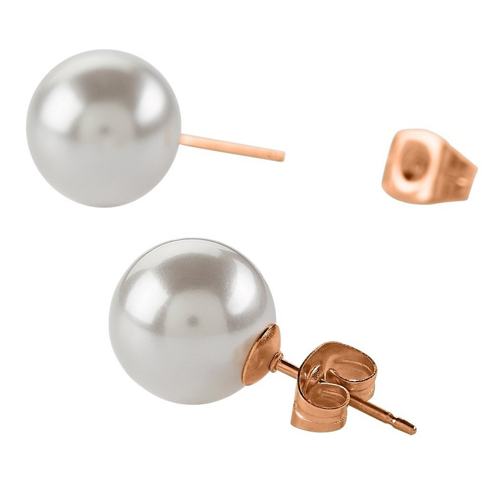 Heideman Paar Ohrstecker Perlohrstecker rose 10mm rose goldfarben (Ohrringe, inkl. Geschenkverpackung), Ohrstecker für Frauen von Heideman