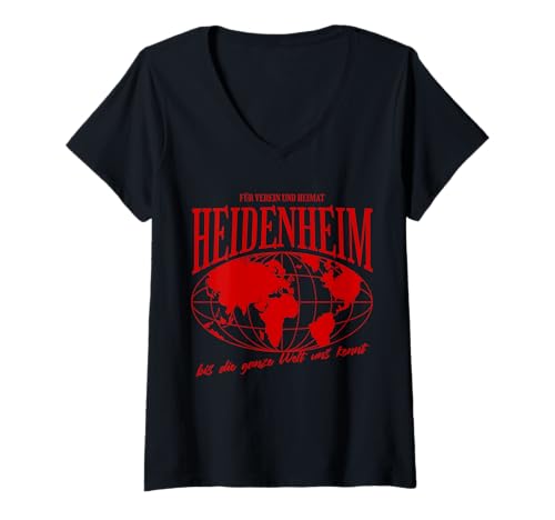 Damen Heidenheim Heimat Fußball Stolz T-Shirt mit V-Ausschnitt Damen Heidenheim Heimat Fußball Stolz T-Shirt mit V-Ausschnitt von Heidenheimer Fan Tradition Fans Geschenkidee