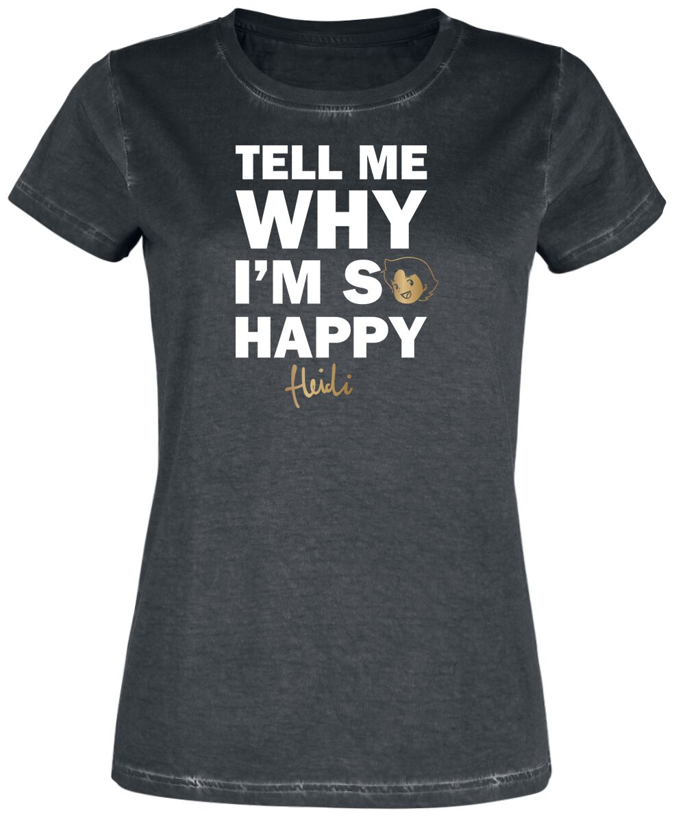 Heidi T-Shirt - Why I'm So Happry - S bis XXL - für Damen - Größe L - schwarz  - EMP exklusives Merchandise! von Heidi