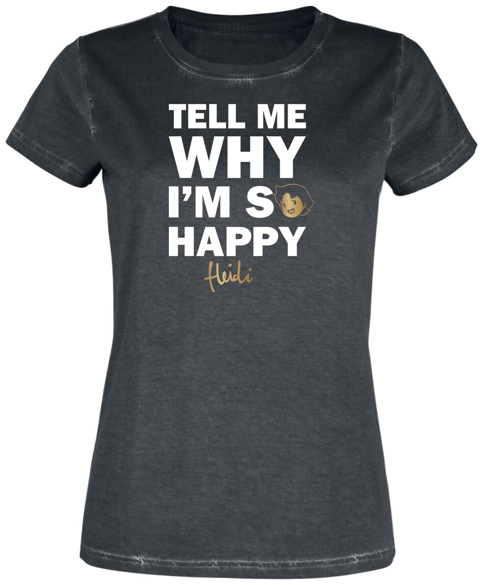 Heidi T-Shirt - Why I'm So Happry - S bis XXL - für Damen - Größe M - schwarz  - EMP exklusives Merchandise! von Heidi