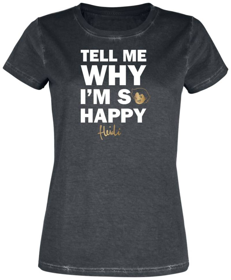 Heidi T-Shirt - Why I'm So Happry - M bis XXL - für Damen - Größe XXL - schwarz  - EMP exklusives Merchandise! von Heidi