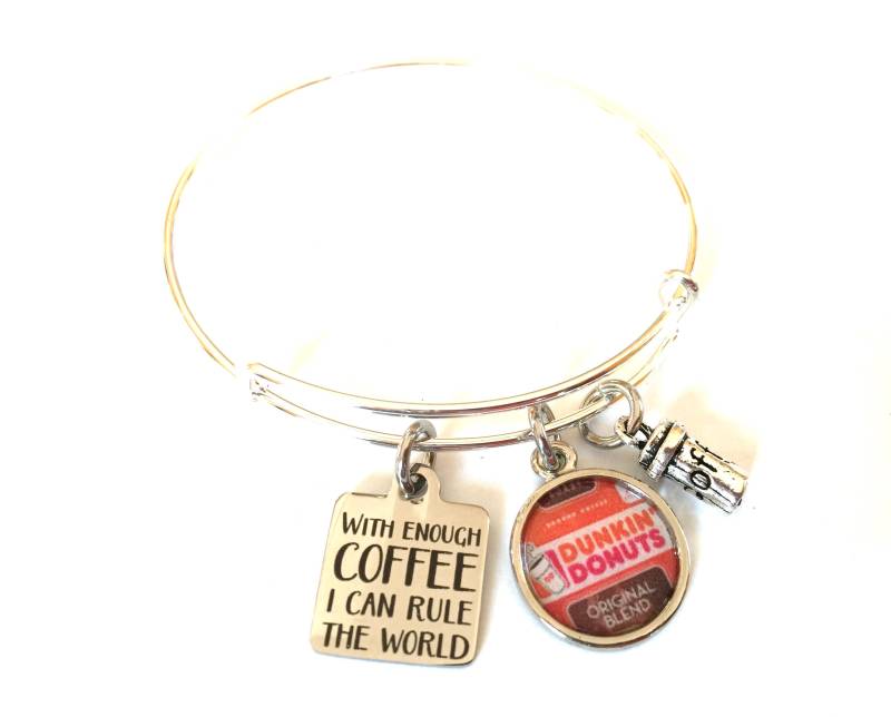 Dunkin "Donuts Kaffee Bettelarmband Armband Upcycled Silberschmuck von HeidiKindFinds