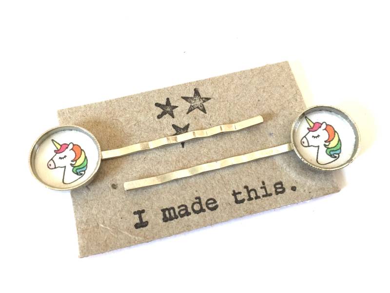 Einhorn Haarspangen Regenbogen Haarspangen | 2Er Set von HeidiKindFinds
